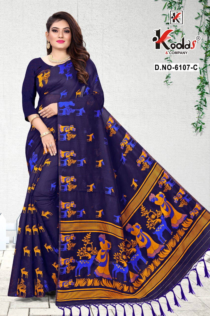 Mahek 6107 Casual Wear Fancy Festive Wear Designer Cotton Saree Collection 